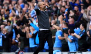 Manchester-City-manager-Pep-Guardiola-celebrates-a-goal-during-the-Premier-League-match-at-Etihad